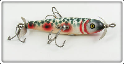 Pflueger Argyle Green Cracked Back Three Hook Neverfail Minnow 3185