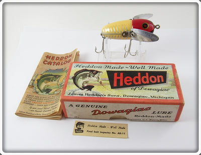 Heddon Red & White Shore Crazy Crawler In Correct Box 2120 XRW