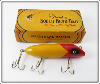South Bend Red Arrowhead Yellow Body Bass Oreno In Box 973 RY