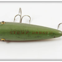 Bert Winnie Bait Co Green & Red Michigan Stump Dodger