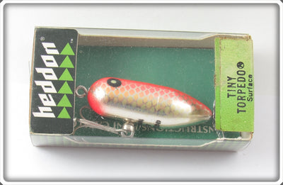 Vintage Heddon Chrome & Orange Scale Tiny Torpedo 0360 VRY In Box 