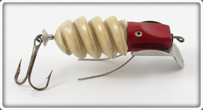 Zink Artificial Bait Co Red & White Zink Screwtail Lure
