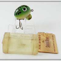 Vintage South Bend Spotted Frog Fin Dingo Lure In Tube 1965 FR