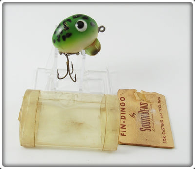 Vintage South Bend Spotted Frog Fin Dingo Lure In Tube 1965 FR