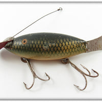 Chas W Lane Green & Gold Scale Wagtail Wobbler Minnow