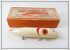 Vintage Martin Fish Lure Co White Red Gill Salmon Plug In Box