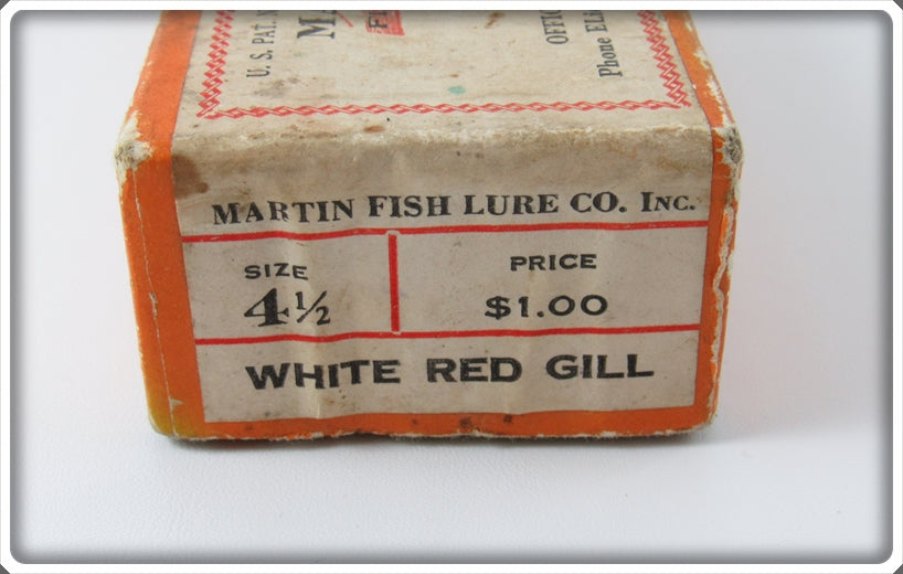 Vintage Martin Fish Lure Co White Red Gill Salmon Plug In Box For Sale Vintage Martin Fish Lure Co White Red Gill Salmon Plug In Box For Sale