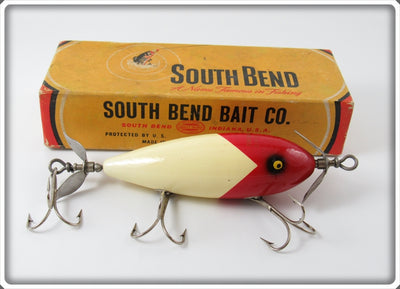 South Bend Red Arrowhead White Body Surf Oreno Lure In Box 963 RW