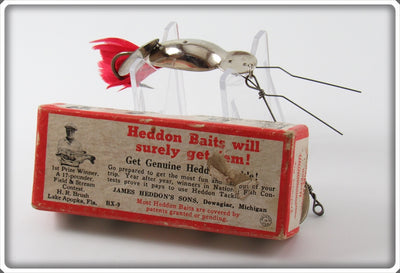 Vintage Heddon Nickel Plate Stanley Ace Lure In Box 190NP 