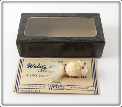 Vintage Weber White Hoodoo Bug Fly Rod Lure In Box