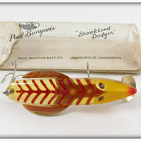 Vintage Paul Bunyan Bait Co Amber Red Ribs Brookland Dodger In Box