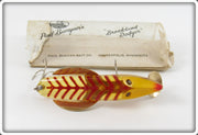 Vintage Paul Bunyan Bait Co Amber Red Ribs Brookland Dodger In Box