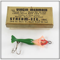 Vintage Stream Eze Green Flyrod Virgin Mermaid Lure In Box