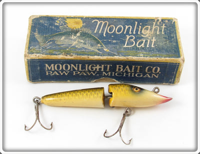 Vintage Moonlight Bait Co Jointed Pikaroon Lure In Blue Box 