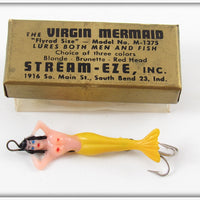 Vintage Stream Eze Yellow Flyrod Virgin Mermaid Lure In Box