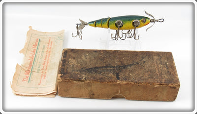 Antique Adolph Arntz The Michigan Life Like Minnow Lure In Box