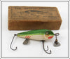 James L. Donaly Green & White The Redfin Minnow Lure In Box