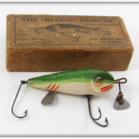 James L. Donaly Green & White The Redfin Minnow Lure In Box