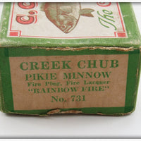Creek Chub Rainbow Fire Pikie End Label Empty Box 731
