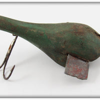 Vintage Folk Art Green Airplane Type Lure 