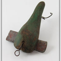 Folk Art Green Airplane Type Lure