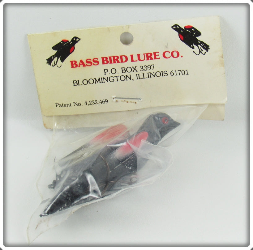 Bass Bird Lure Co Black & Red Bass Bird Lure In Package For Sale