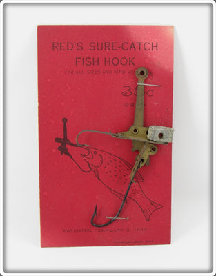 Vintage Red's Chevrolet Co Red's Sure Catch Hook On Card 