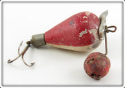 Vintage Water Witch Co Red & White Small Size Lake George Floater Lure