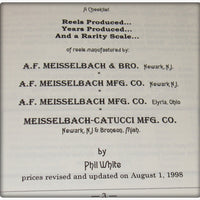 A Price Guide To Meisselbach & Meisselbach-Catucci Fishing Reels