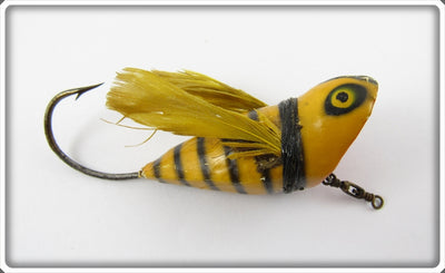Vintage Heddon Yellow & Black Flyrod Bubbling Bug 90YB 