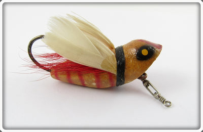 Vintage Heddon Red & White Flyrod Bubbling Bug Lure 90RW