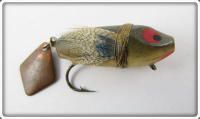 Heddon Grey With Blue Feather Flyrod Flaptail Bug