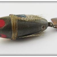 Heddon Grey With Blue Feather Flyrod Flaptail Bug