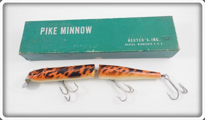 Herter's Orange Tiger Giant Jointed Pike Minnow In Box For Sale
