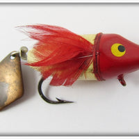 Vintage Heddon Red & White Flyrod Flaptail Bug Lure