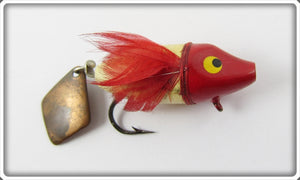 Vintage Heddon Red & White Flyrod Flaptail Bug Lure