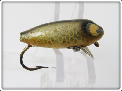 Vintage Heddon Shiner Scale Wooden Flyrod Runtie Lure 759P