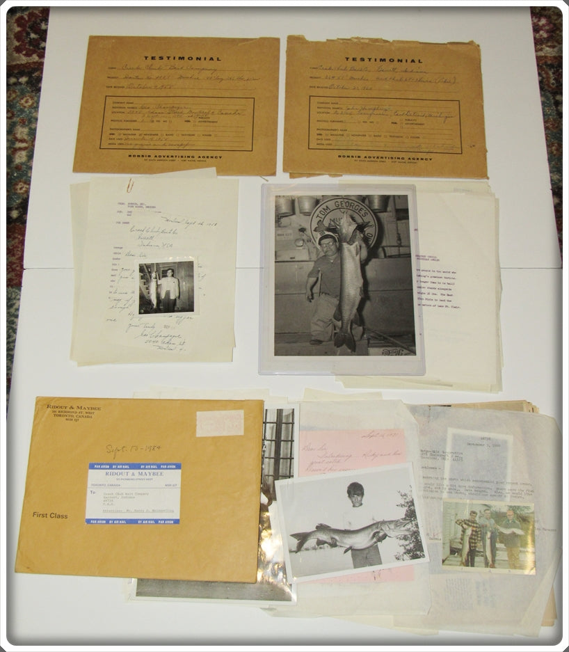 Vintage Creek Chub Testimonials, Letters & Photos In Envelope