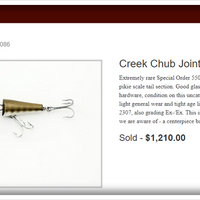 Creek Chub Black Head Pikie Scale Tail Jointed Pikie 2600 Special