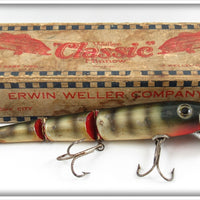 Vintage Erwin Weller Co Striped Weller Classic Minnow In Box