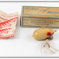 Vintage Weller White Red Eyes Mouse 928 In Gray Mouse Box 926