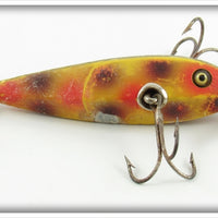 Heddon Yellow With Black & Red Spots 0 Dowagiac Minnow Lure