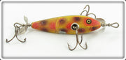 Heddon Yellow With Black & Red Spots 0 Dowagiac Minnow Lure