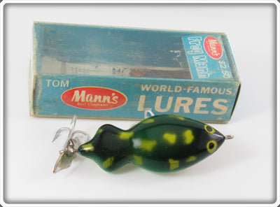 Vintage Tom Mann's Green Frog Mann Lure In Box 33-0567 