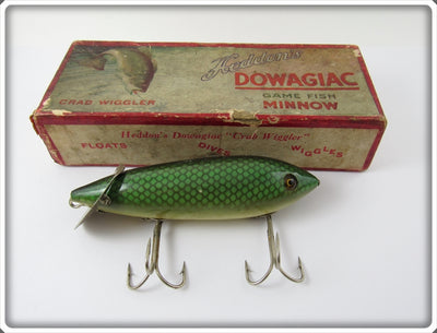 Heddon Green Scale Crab Wiggler In Correct Box 809D