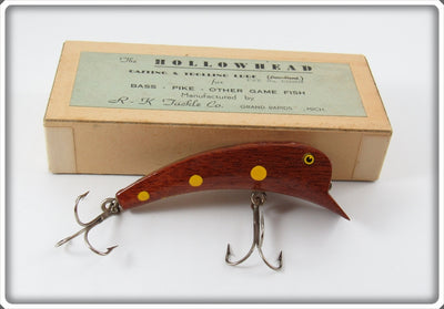 Vintage R-K Tackle Co Mahogany Hollowhead Lure In Box MAH