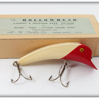 Vintage R-K Tackle Co White & Red Hollowhead Lure In Box W&R
