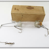 Welch & Graves Bass Size Glass Minnow Tube In Wooden Box