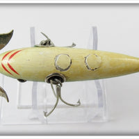 Heddon Green Crackleback Fancy Back 100 Minnow In Correct Wood Box