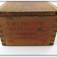 Heddon Green Crackleback Fancy Back 100 Minnow In Correct Wood Box
